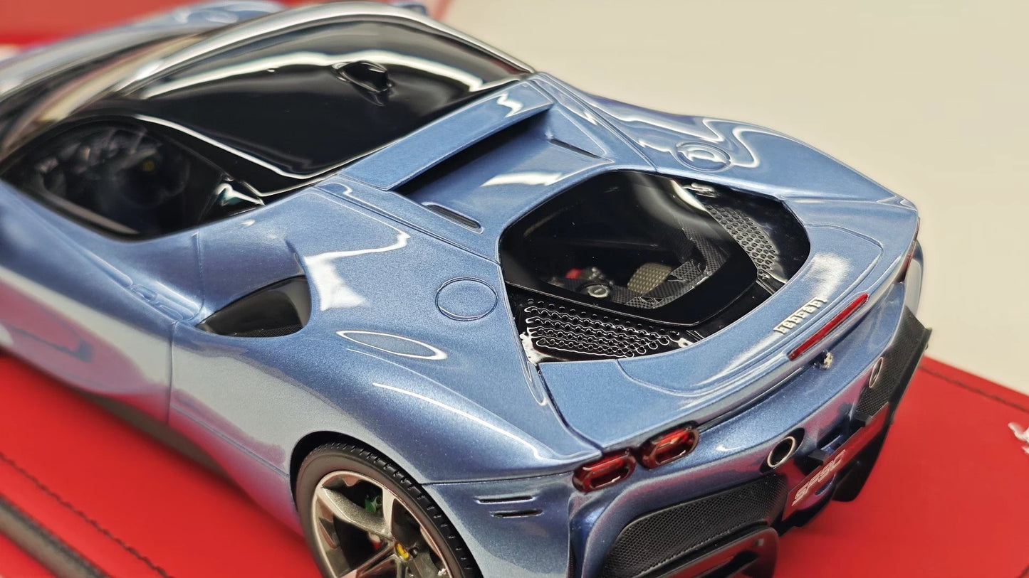 MR 1/18 Ferrari SF90 Stradale Resin Model – Atelier & Tailor Made Ice Blue (One-Off 01/01)