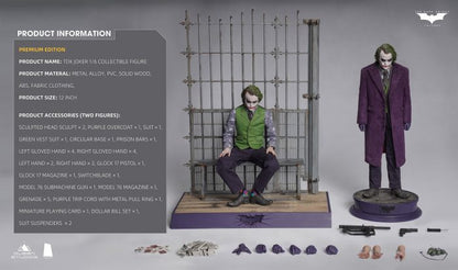 INART 1/6 The Dark Knight The Joker (Heath Ledger) Deluxe 2-Figure Set