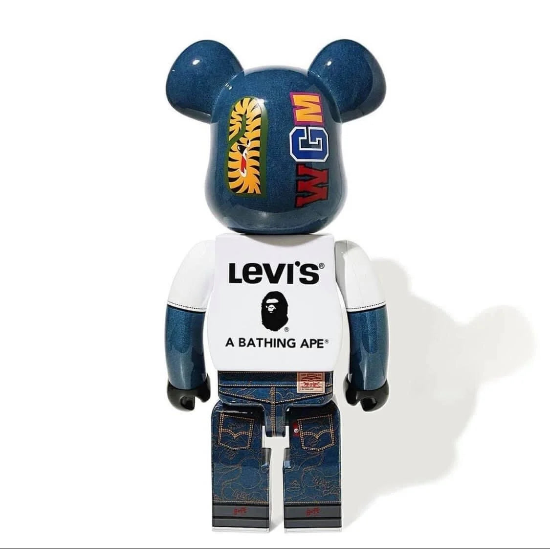 Bearbrick 1000% BAPE × Levi’s Denim Shark Edition | Triple Collaboration | Air Shipping from China