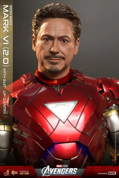 Hot Toys 1/6 MMS688-D53 Iron Man Mark VI (2.0) with Suit-Up Gantry – All Duties Included