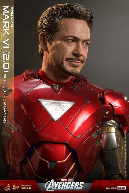 Hot Toys 1/6 MMS688-D53 Iron Man Mark VI (2.0) with Suit-Up Gantry – All Duties Included