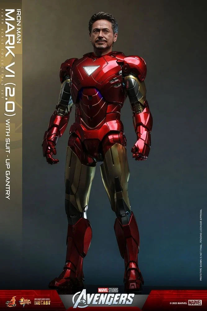 Hot Toys 1/6 MMS688-D53 Iron Man Mark VI (2.0) with Suit-Up Gantry – All Duties Included