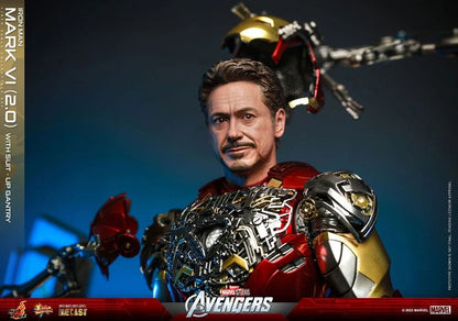 Hot Toys 1/6 MMS688-D53 Iron Man Mark VI (2.0) with Suit-Up Gantry – All Duties Included
