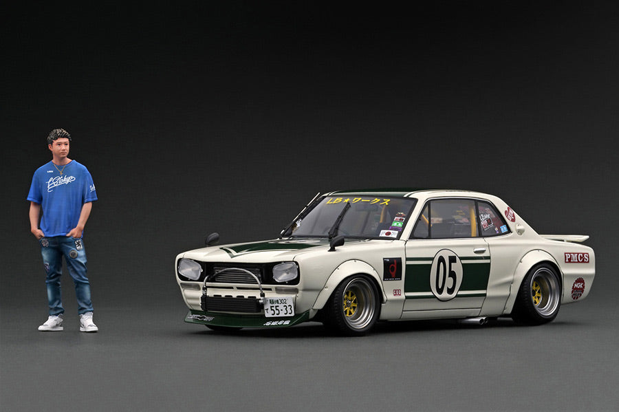Ignition Model 1/18 LB-WORKS Charasuka 2Door White/Green Resin Model IG2647