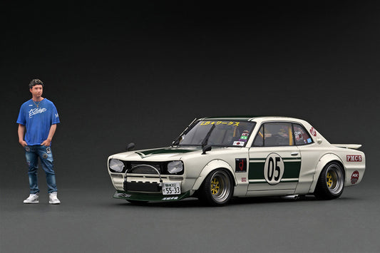 Ignition Model 1/18 LB-WORKS Charasuka 2Door White/Green Resin Model IG2647
