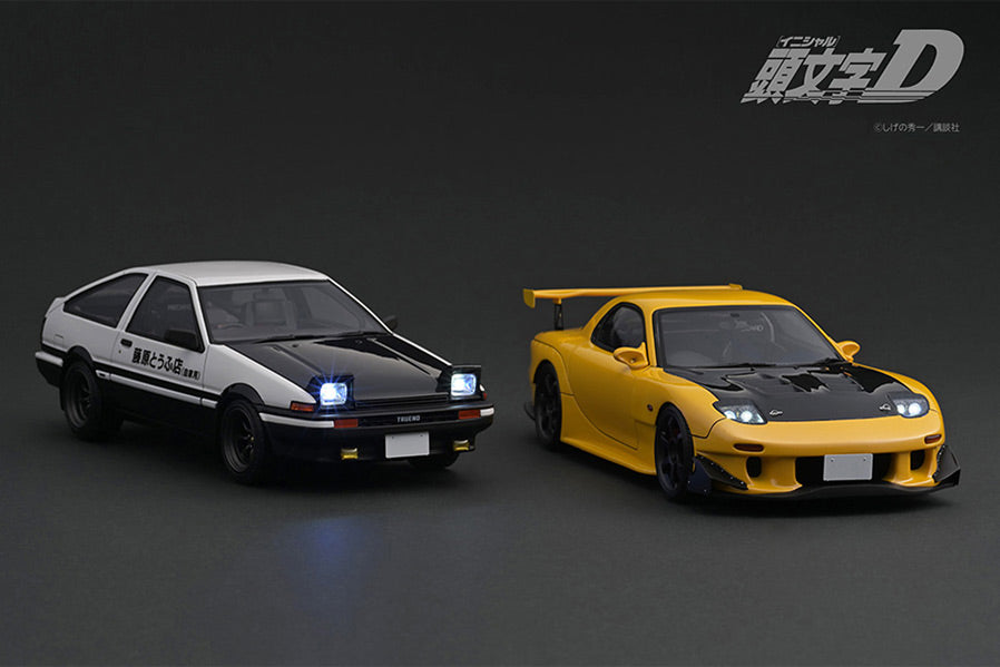 Ignition Model 1/18 INITIAL D Mazda RX-7 (FD3S) Yellow LED IG3189