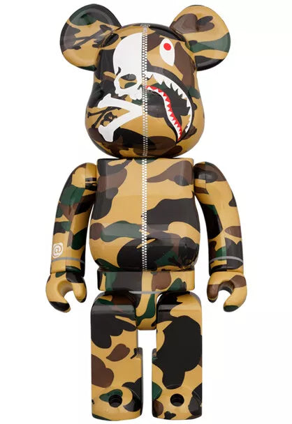 Bearbrick 1000% Mastermind Japan × BAPE Camo Shark Yellow Edition | Limited Collaboration | Air Shipping from China