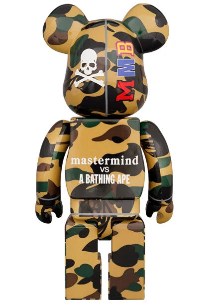 Bearbrick 1000% Mastermind Japan × BAPE Camo Shark Yellow Edition | Limited Collaboration | Air Shipping from China