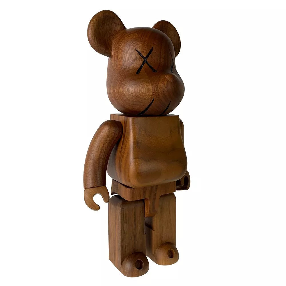 KAWS × Bearbrick 400% Walnut Wood Edition | Handcrafted Black Walnut Art Toy | Air Shipping from China