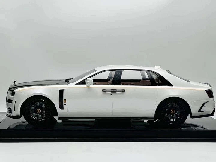VMB 1/12 Rolls-Royce Ghost White with Carbon Roof – Luxury Resin Model Car | Air Shipping from China