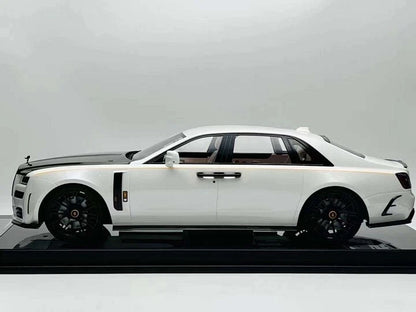 VMB 1/12 Rolls-Royce Ghost White with Carbon Roof – Luxury Resin Model Car | Air Shipping from China