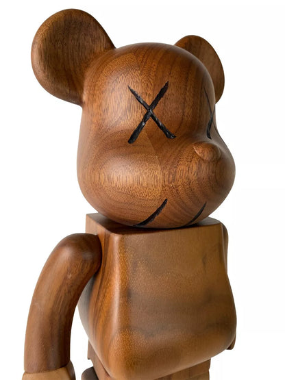 KAWS × Bearbrick 400% Walnut Wood Edition | Handcrafted Black Walnut Art Toy | Air Shipping from China