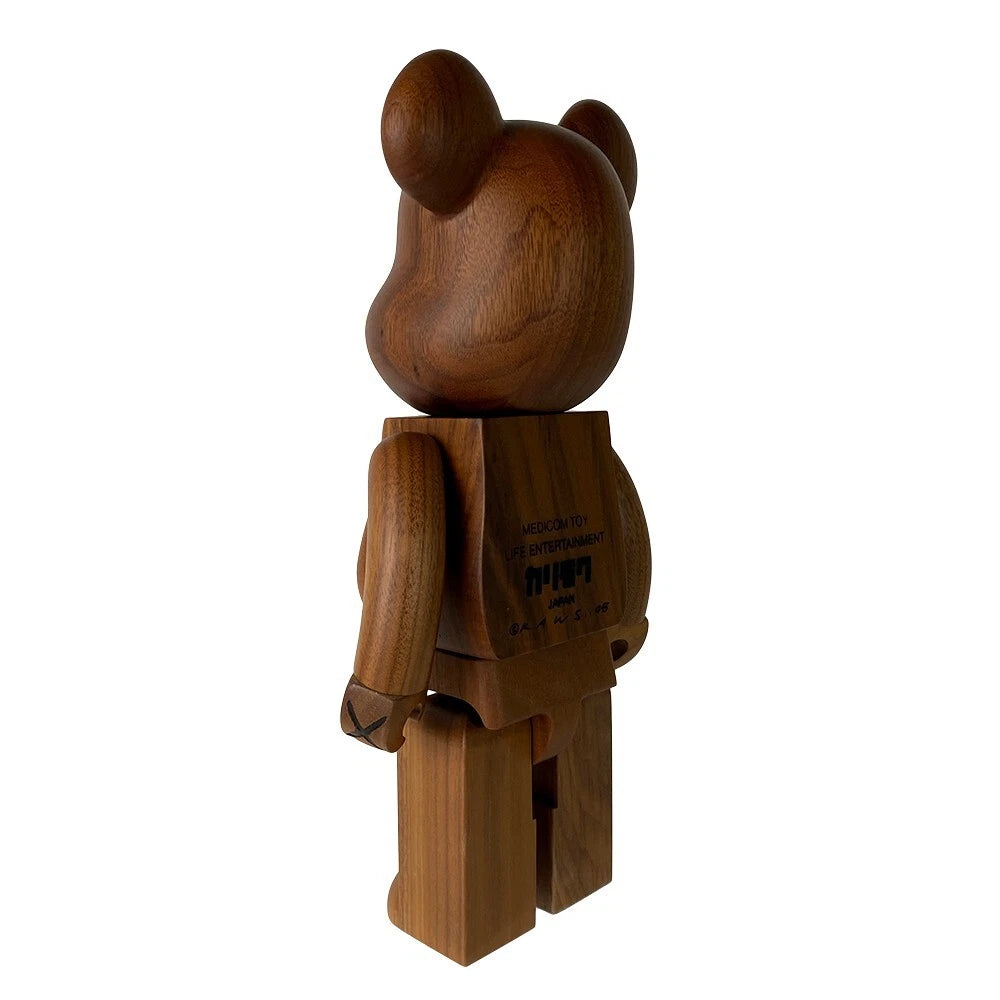 KAWS × Bearbrick 400% Walnut Wood Edition | Handcrafted Black Walnut Art Toy | Air Shipping from China