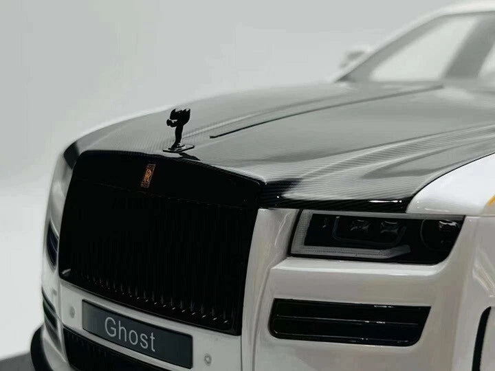 VMB 1/12 Rolls-Royce Ghost White with Carbon Roof – Luxury Resin Model Car | Air Shipping from China