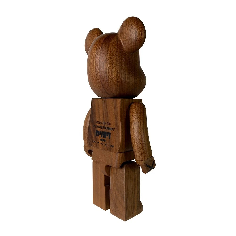 KAWS × Bearbrick 400% Walnut Wood Edition | Handcrafted Black Walnut Art Toy | Air Shipping from China