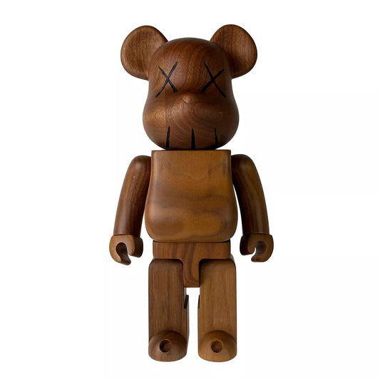 KAWS × Bearbrick 400% Walnut Wood Edition | Handcrafted Black Walnut Art Toy | Air Shipping from China