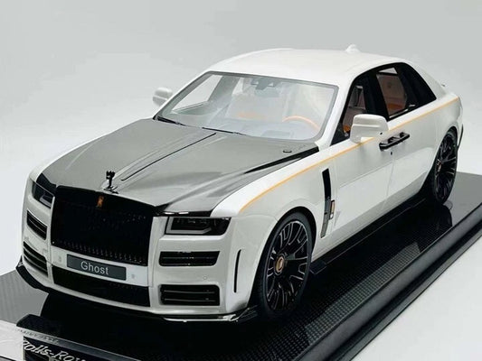 VMB 1/12 Rolls-Royce Ghost White with Carbon Roof – Luxury Resin Model Car | Air Shipping from China
