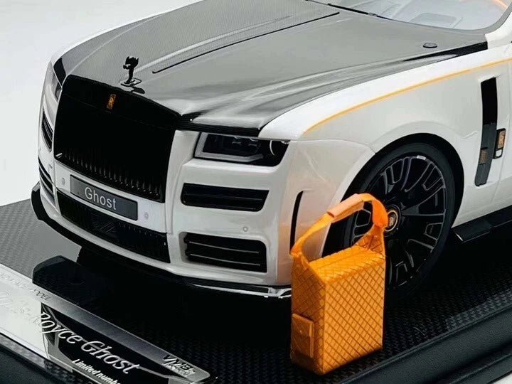 VMB 1/12 Rolls-Royce Ghost White with Carbon Roof – Luxury Resin Model Car | Air Shipping from China