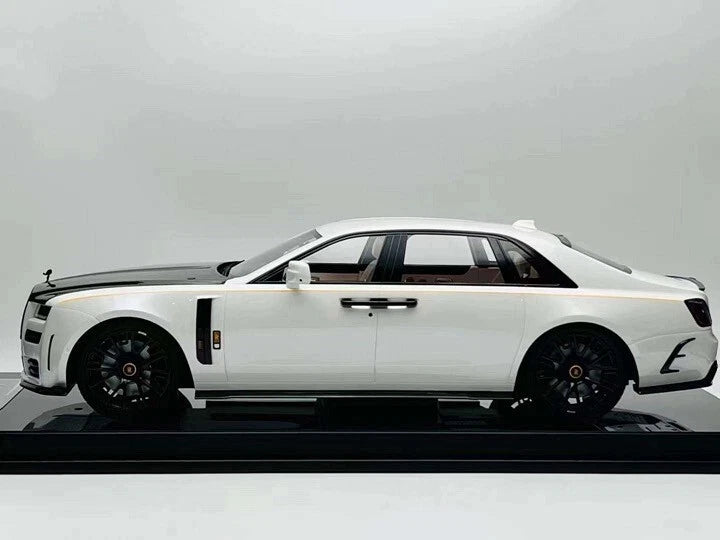 VMB 1/12 Rolls-Royce Ghost White with Carbon Roof – Luxury Resin Model Car | Air Shipping from China